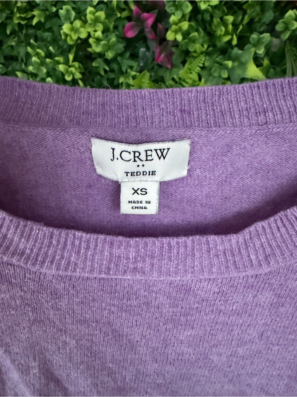 J.Crew Teddie Wool Cotton Blend Sweater XS Lavender Purple Crewneck Knit - Picture 4 of 7
